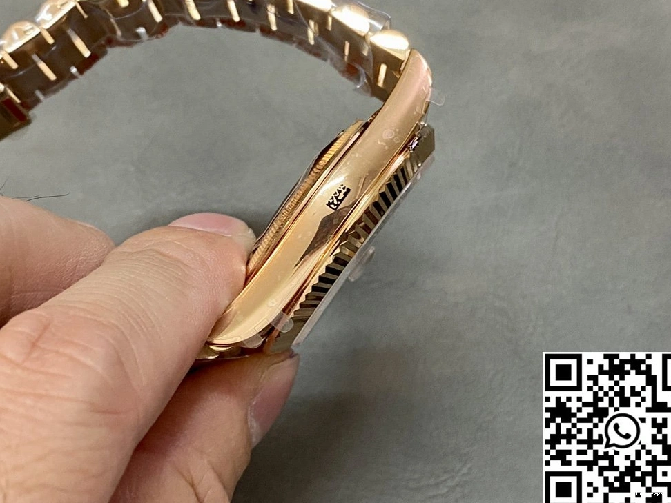 Dial Hourmarker Day Rose M228235-0045 Gold Factory v5 Date Diamond Steel Rolex Black Tungsten QF 0415